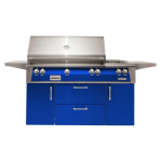 Alfresco ALXE 56-Inch Freestanding Propane Deluxe Grill With Sear Zone, Rotisserie, And Side Burner in Ultramarine Blue - ALXE-56SZC-LP-S5002