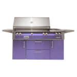 Alfresco ALXE 56-Inch Freestanding Propane Deluxe Grill With Rotisserie And Side Burner in Blue Lilac - ALXE-56C-LP-S4005