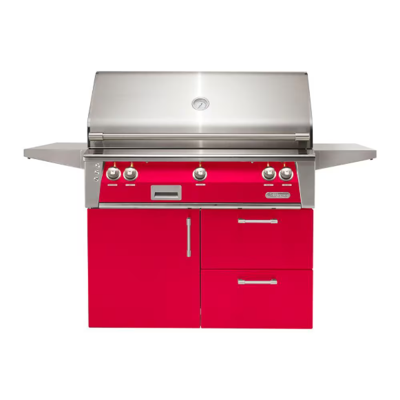 duttpack-7157 Alfresco ALXE 42-Inch Freestanding Propane Grill On Deluxe Cart With Sear Zone And Rotisserie in Raspberry Red - ALXE-42SZCD-LP-S3027 - Image 1