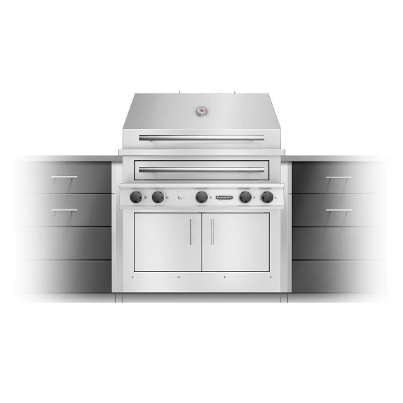 duttpack-7694 Kalamazoo K750HB Hybrid Fire Three Burner Built-In Bulk Propane Grill W/ Two Plancha Grill Surface Grates - Image 1